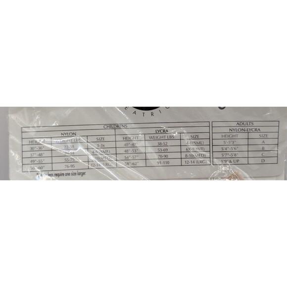 Vintage Illinois Theatrical Dance Tights Childs Footed Light Toast Size Large - Picture 8 of 8